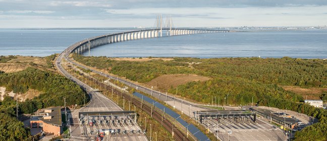 Öresundbrücke: Mautstation und Verkehrswege
