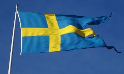 Schweden: wehende Flagge
